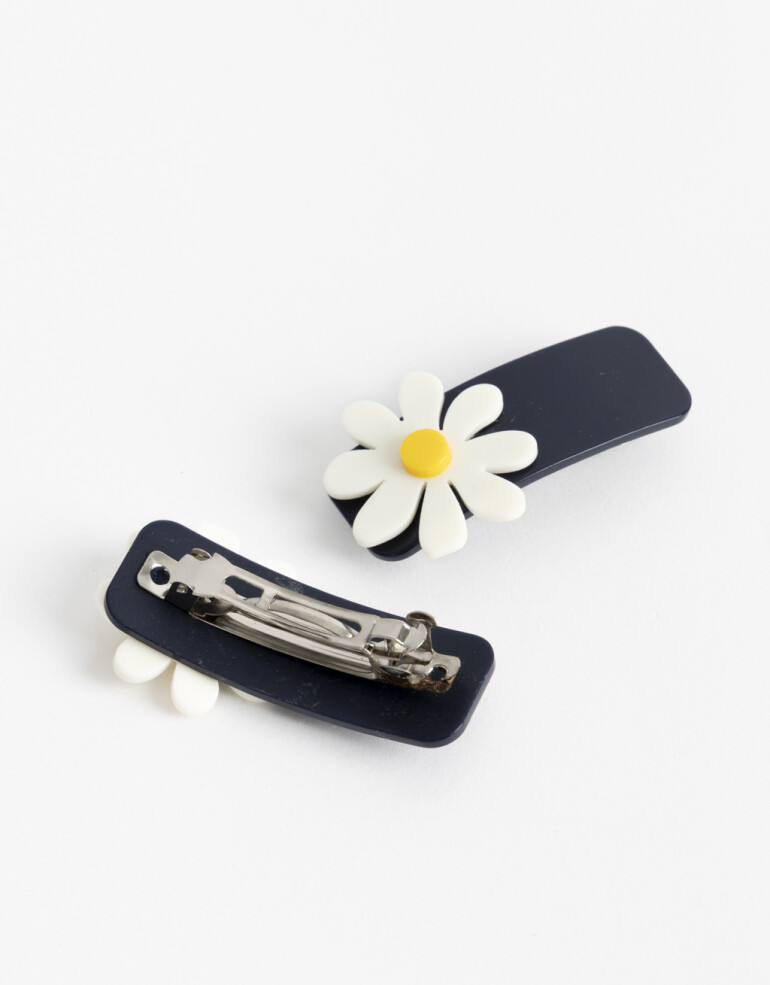 Horquillas con Accesorios Flores Set De Hebillas Margaritas - Combinacion Tricolor