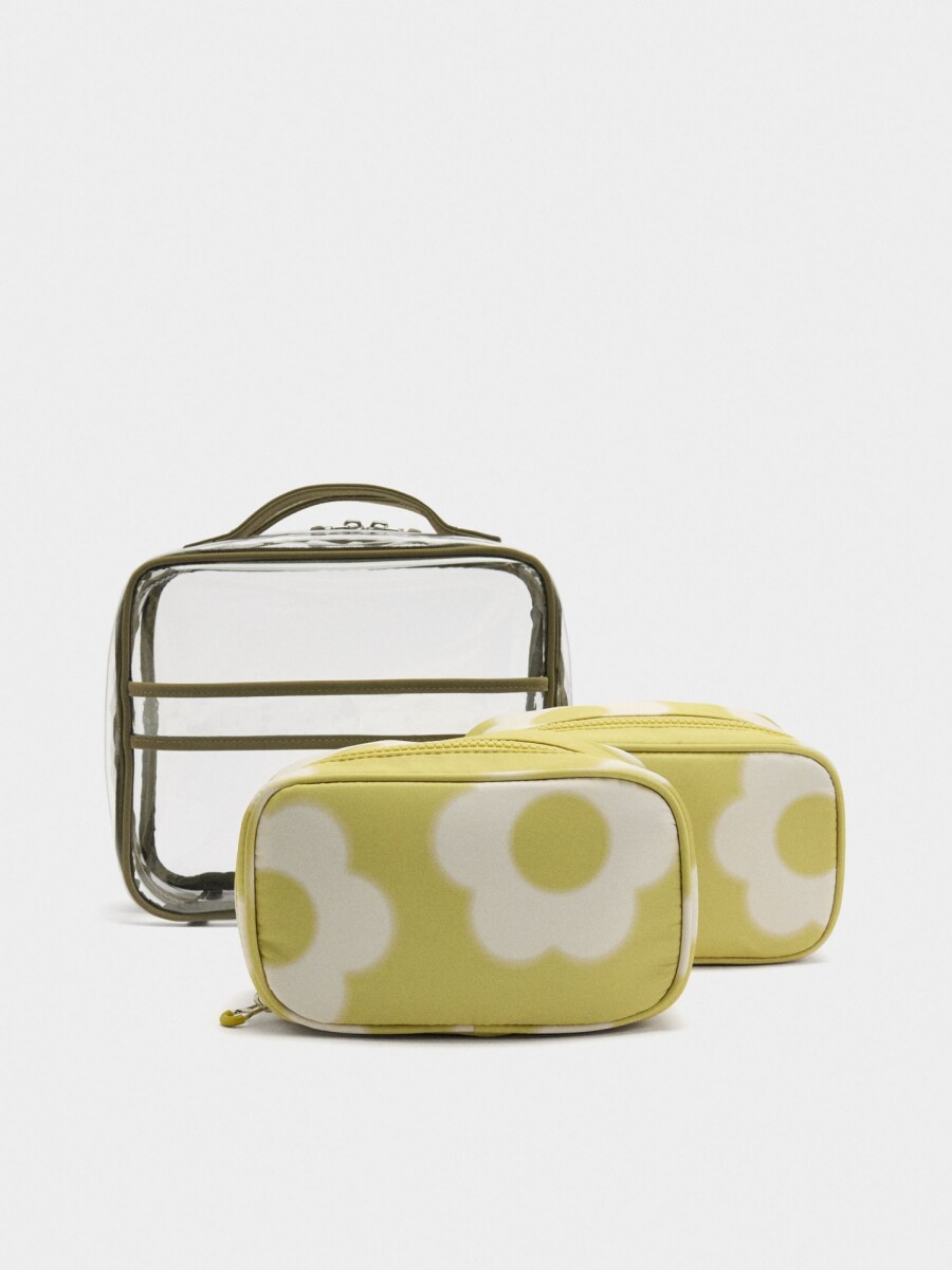 Neceser De Nylon Con Estampado Floral amarillo