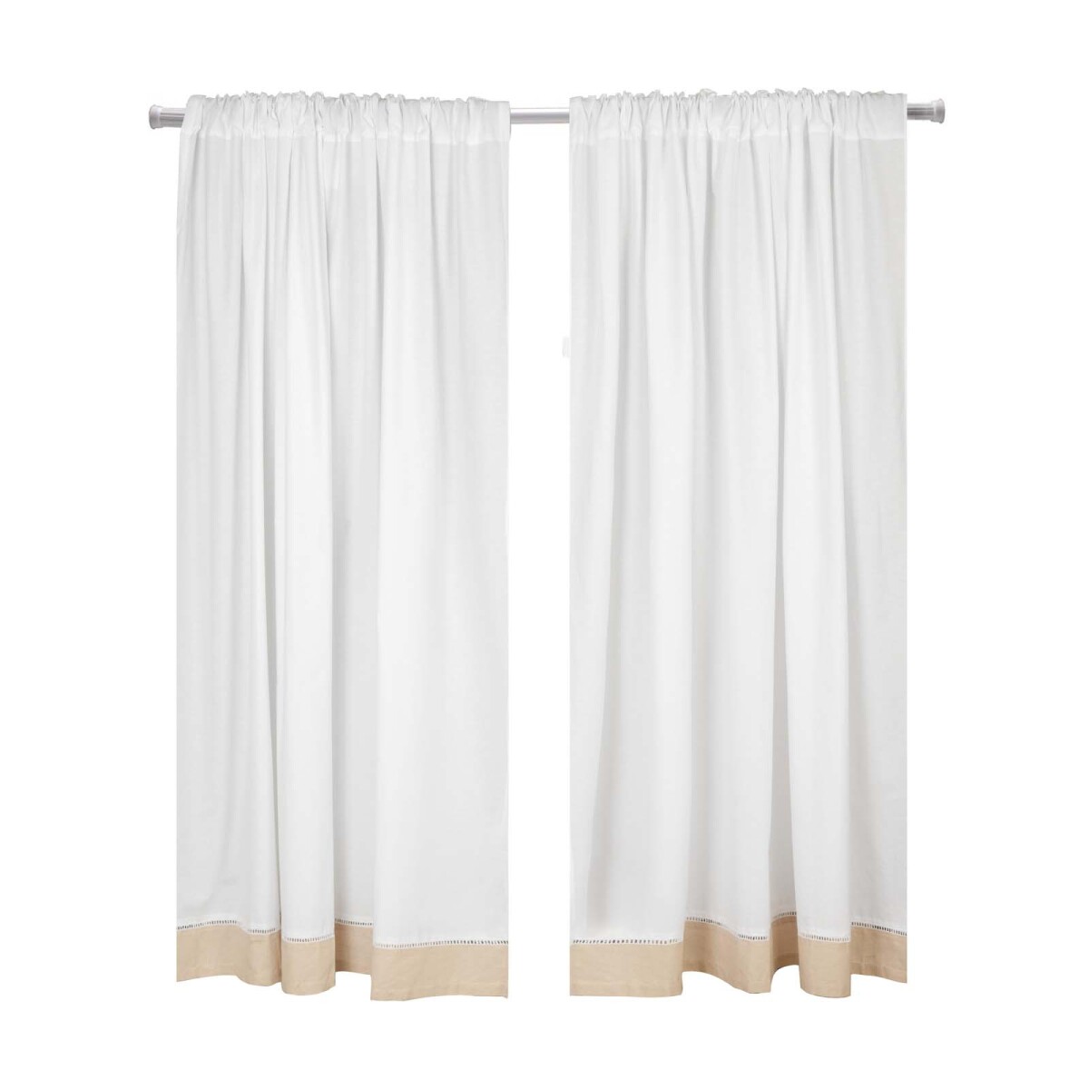CORTINA - ALGODON NATURAL-BEIGE GUARDA DE LINO SET X 2 