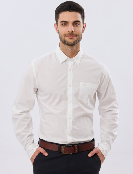 CAMISA LISA DE ALGODÓN Blanco