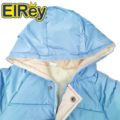 Campera Parka Uzspace Con Capucha Invierno Infantil Niño Niña Celeste