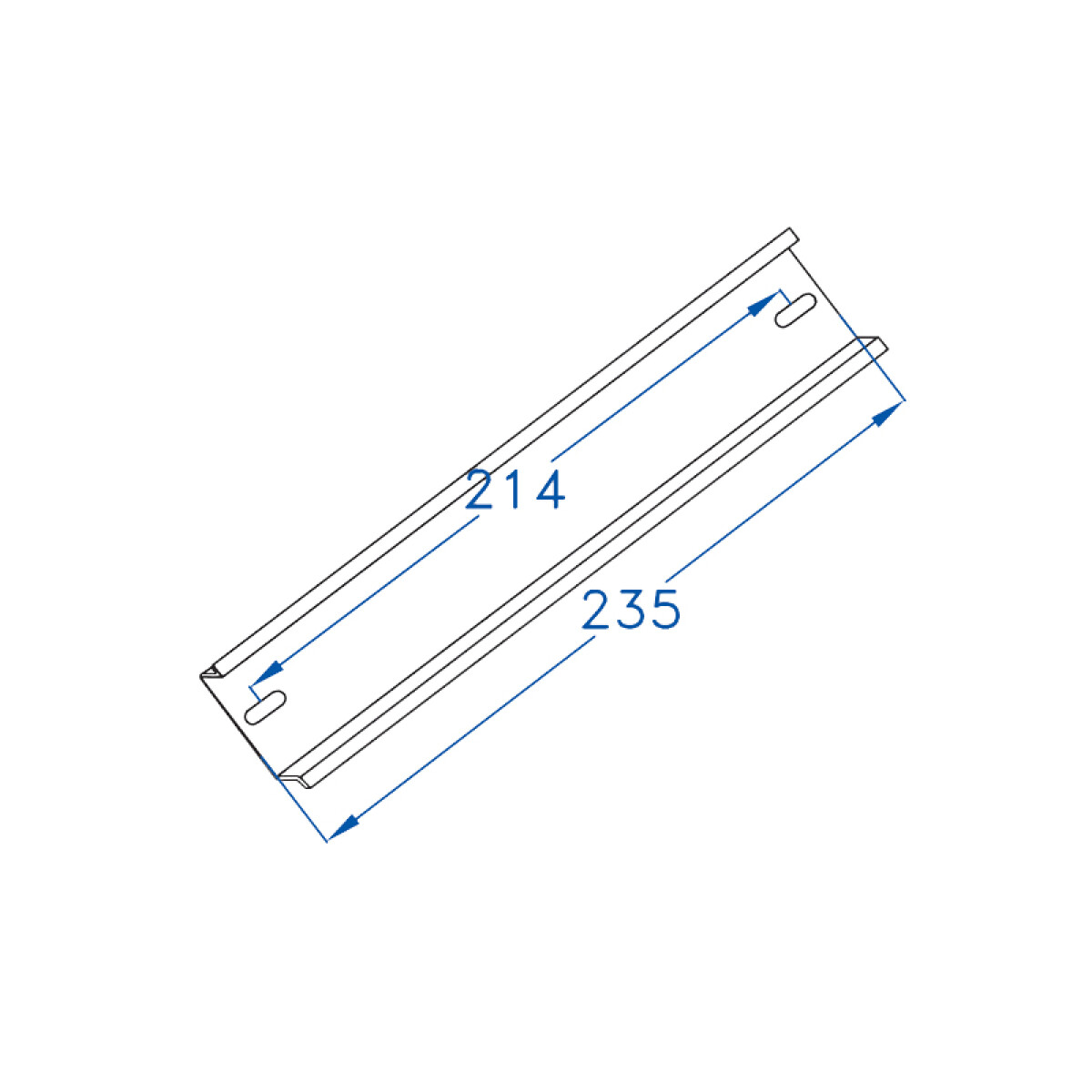 Riel omega din para 12 módulos, 23cm de largo - GR7314 