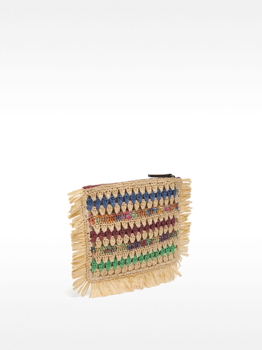 Bolso De Mano Multicolor Con Efecto Rafia multicolor