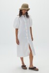 Vestido Bubble en Lino Blanco