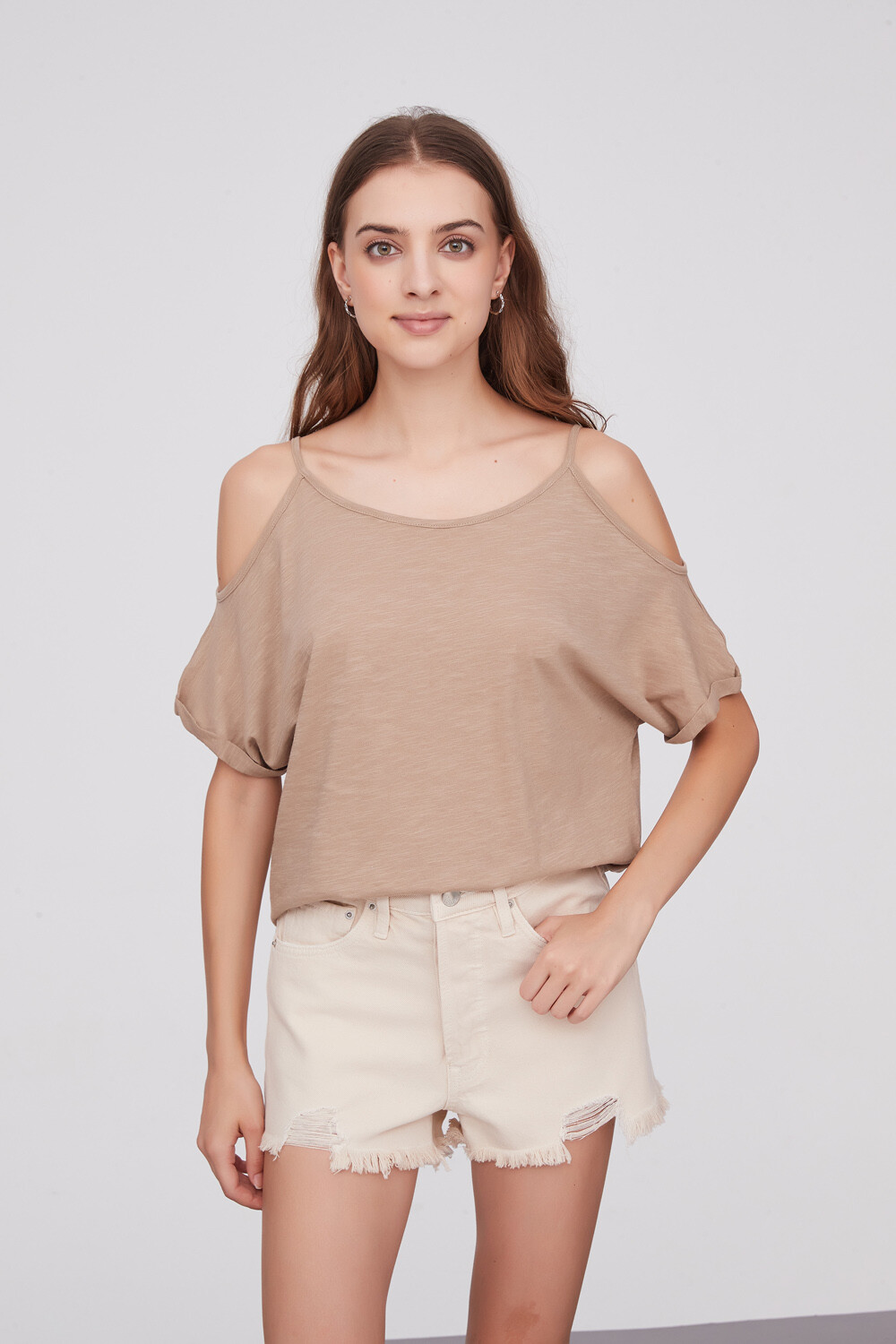 Remera Argosa Beige Oscuro