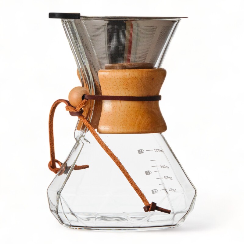 Cafetera Pour Over Borosilicato con Filtro de AC-inox 600ml Sin Color