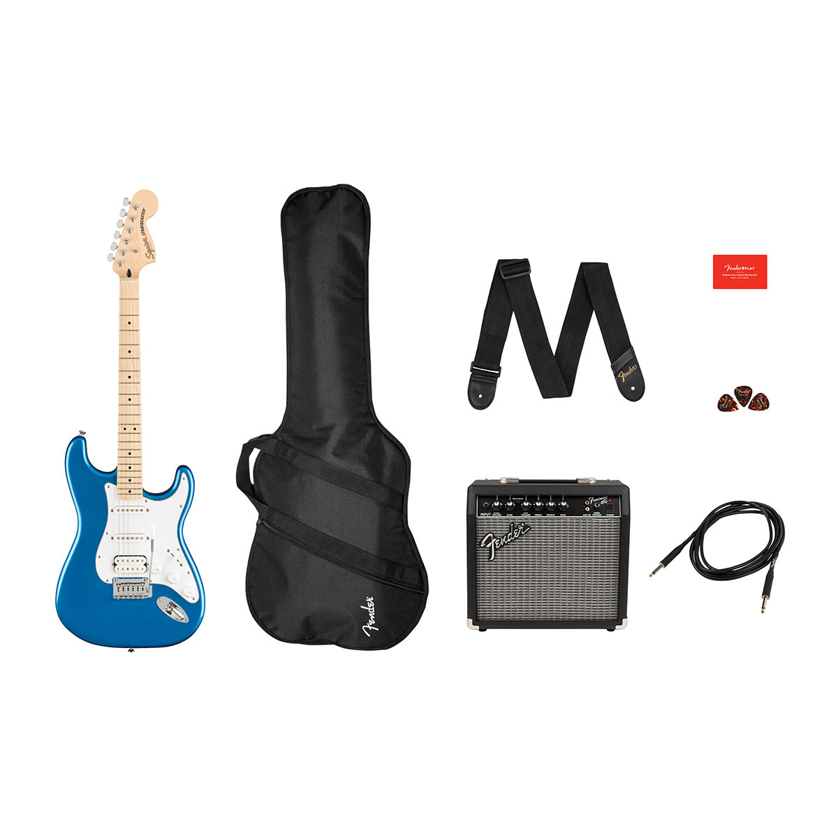 Pack Guitarra Eléctrica Squier Affinity Strato Hss Lake Placid Blue 