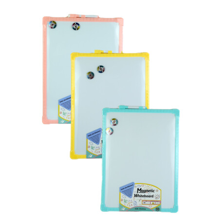 PIZARRA BLANCA C/MARCADOR 2IMAN 308GR 40X30X1CM 4 COLORES PIZARRA BLANCA C/MARCADOR 2IMAN 308GR 40X30X1CM 4 COLORES