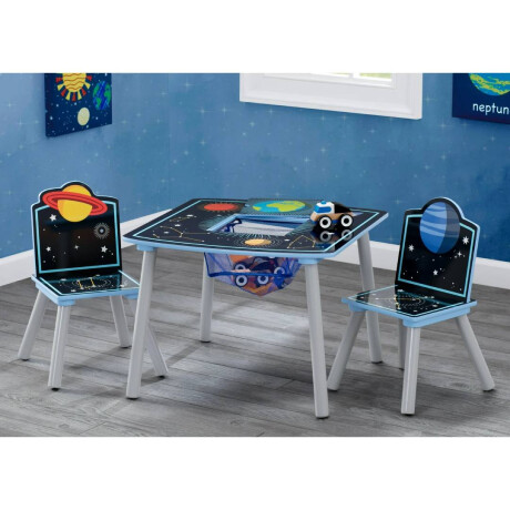 Juego de mesa y dos sillas Wisly con almacenamiento Sistema solar