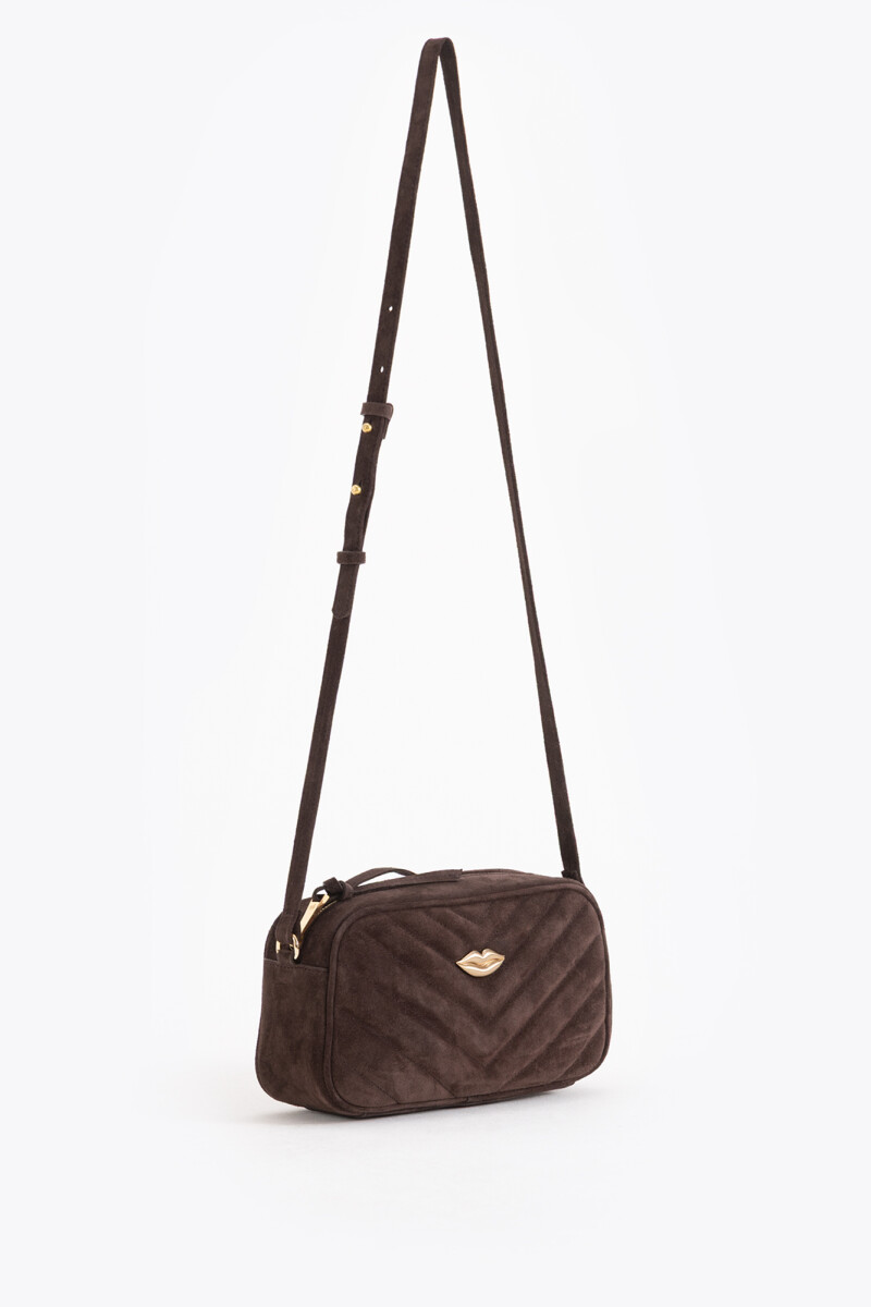 BANDOLERA LIPSTICK SUEDE Marron