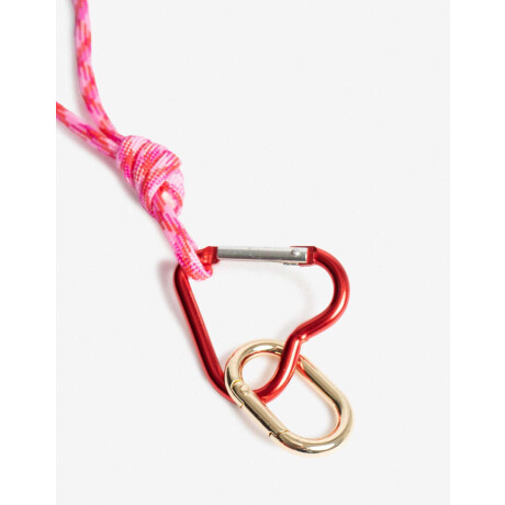 Llavero Flor De Metal Y Soga. Combinacion bicolor