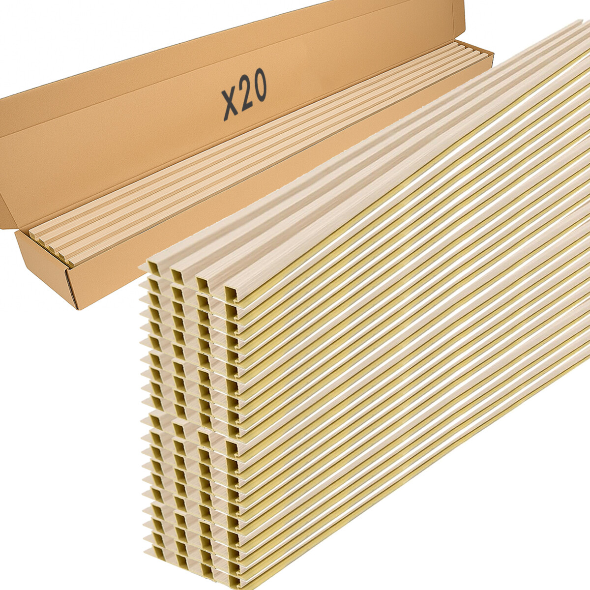 Wpc Revestimiento Caja x20 unidades 2,90x16cm - Beige 