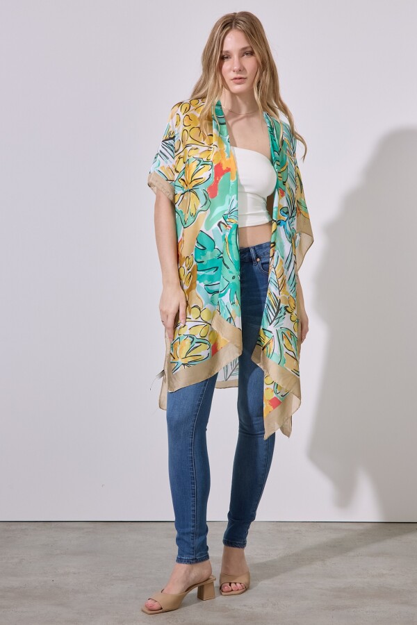 Kimono Printed MULTI/BEIGE