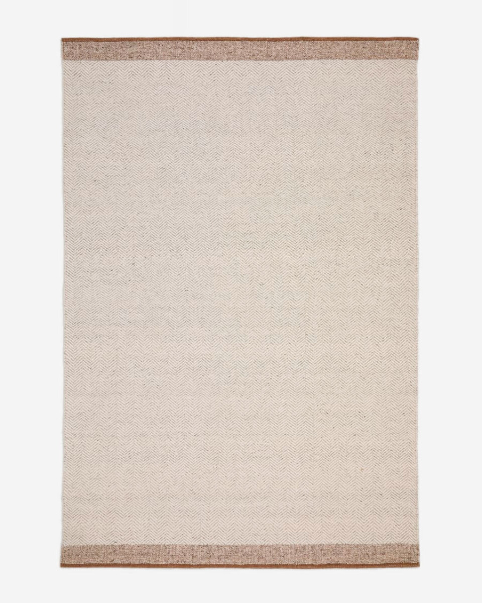 Alfombra jacquard de lana beige Nifelia, 200 x 300 cm 