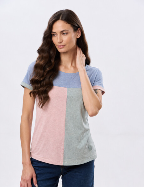 REMERA COMBINADA DE ALGODÓN Denim