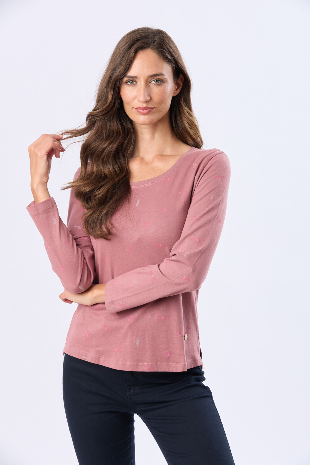 REMERA ESTAMPADA DE ALGODÓN Rosado