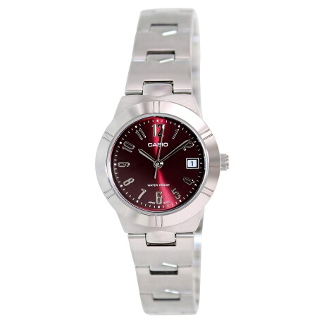 Reloj análogo en acero Casio Mujer Bordó