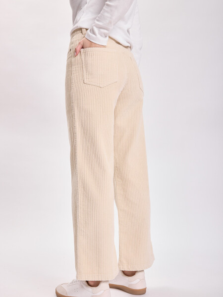 Pantalón pana ancho Beige
