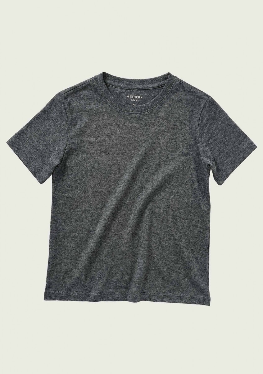 CAMISETA BÁSICA UNISSEX INFANTIL MANGA - GRIS 