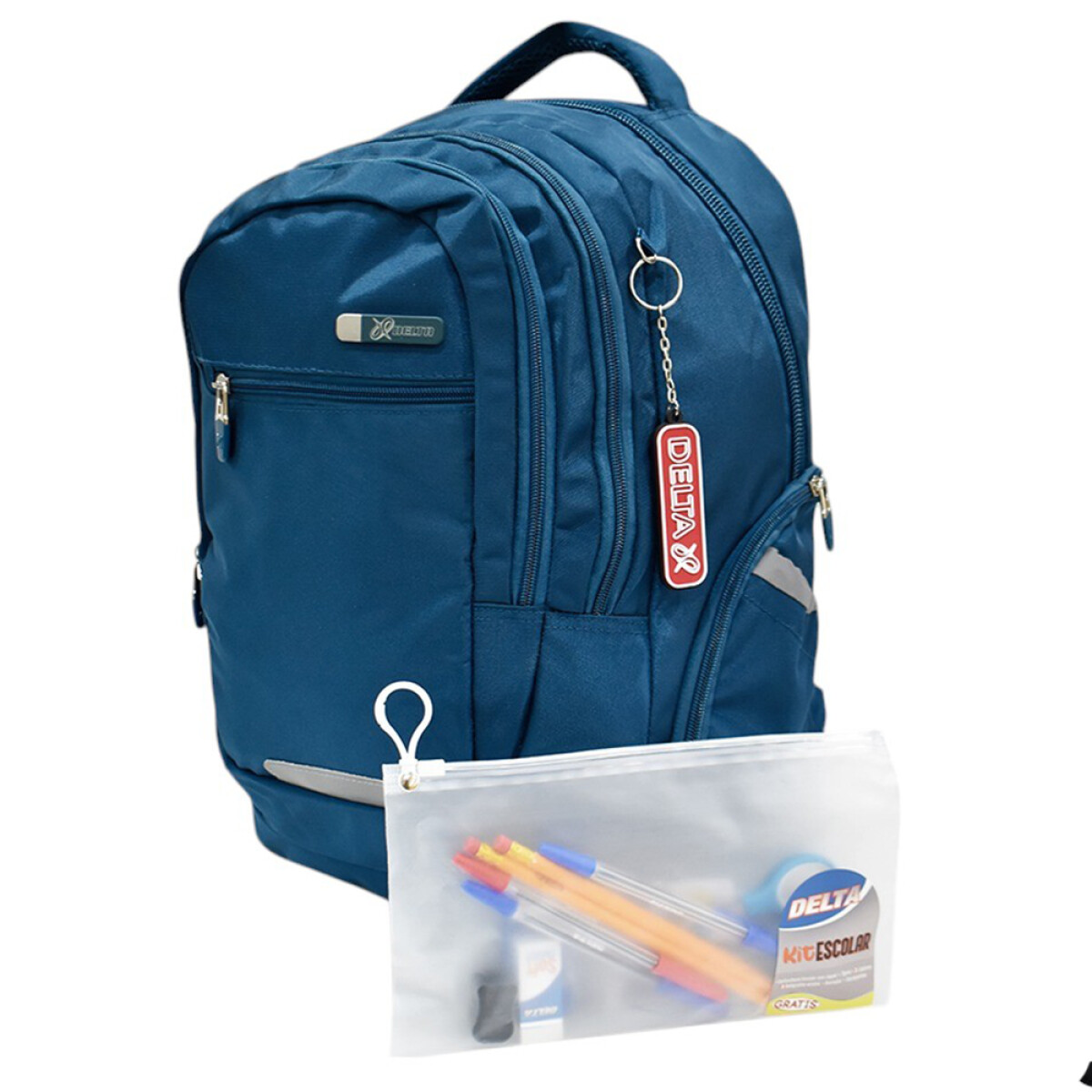 Mochila 17'' con utiles - Azul petroleo 