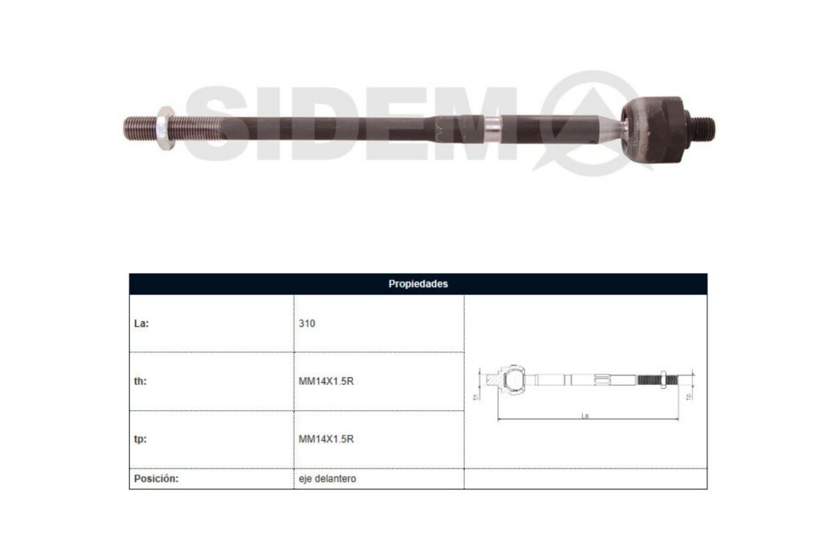 Mate Fiat Strada, Ford Ecosport 12-25 Der/Izq Mate Fiat Strada, Ford Ecosport 12-25 Der/Izq
