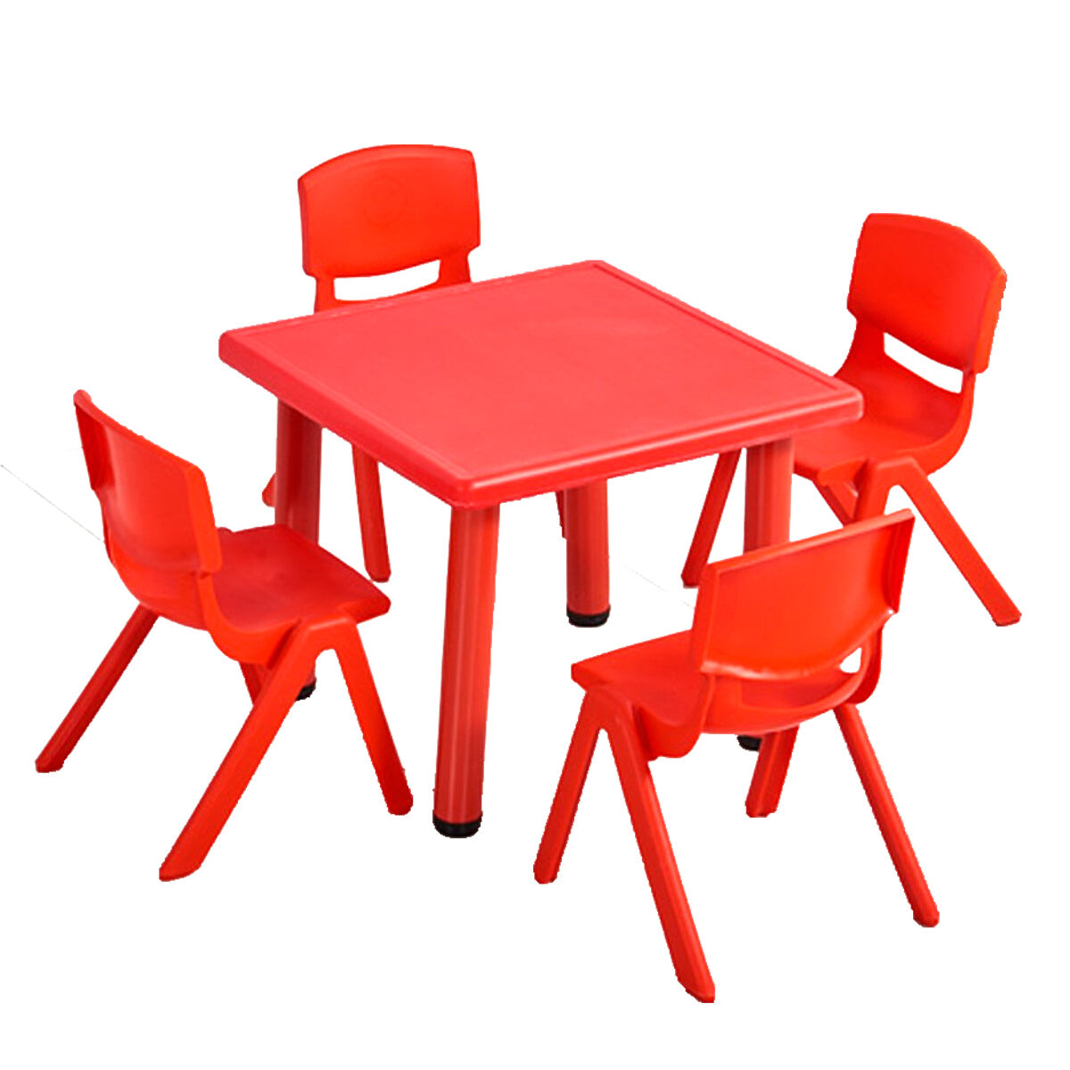 Mesa + 4 Sillas Infantil Plástico Calidad Y Colores - Rojo 