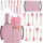 Set X19 Utensilios El Chingón Silicona Antiadherente Rosa