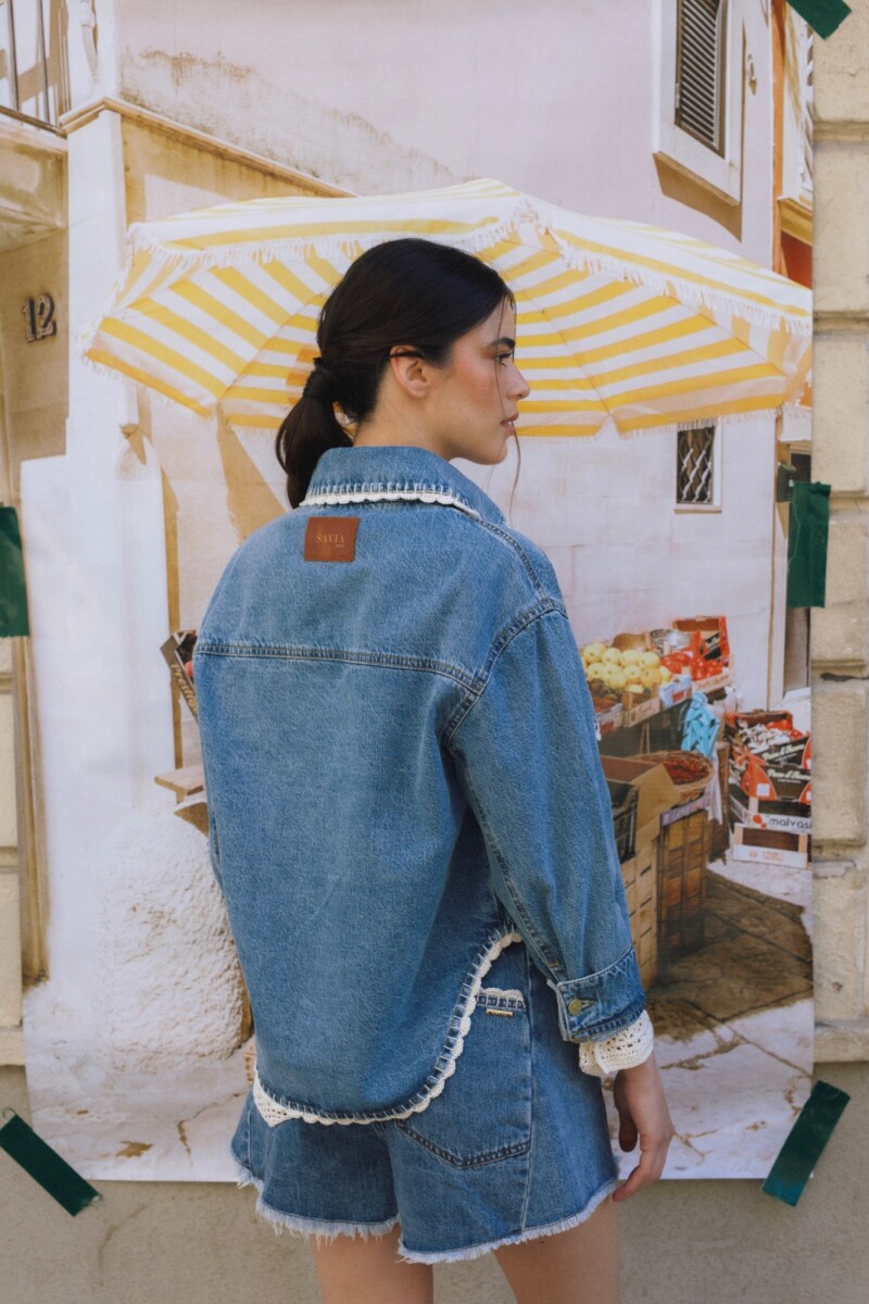 PRE VENTA CAMPERA FRUIT Azul Con Crudo