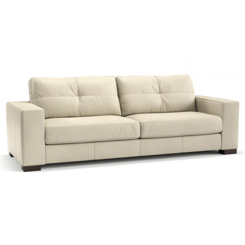 SOFA 100% CUERO - 3 CUERPOS - MODELO DOMINI - PERLA MATE SOFA 100% CUERO - 3 CUERPOS - MODELO DOMINI - PERLA MATE