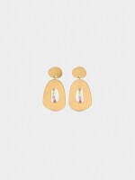 Pendientes Ovalados Con Piedras multicolor