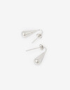Aros Colgantes Cortos Metal Aros Corto De Acero - Plateado