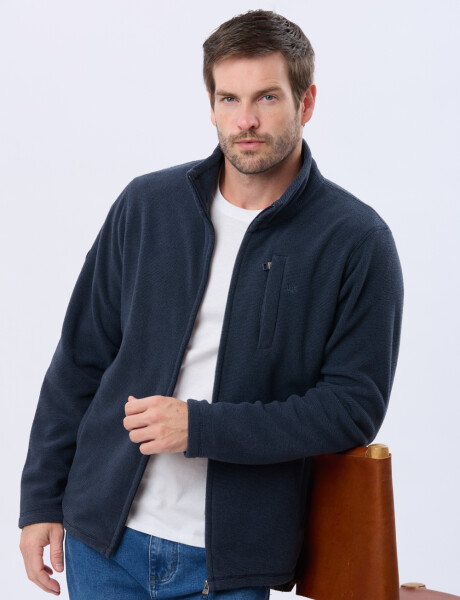CAMPERA POLAR TEXTURADO LIVIANA Azul