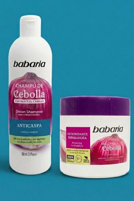 Pack Shampoo x 380ml + Mascarilla Cebolla Babaria anticaspa