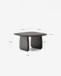 Mesa auxiliar Pirita de madera maciza de roble con acabado negro 70,6 x 70 cm FSC 100%