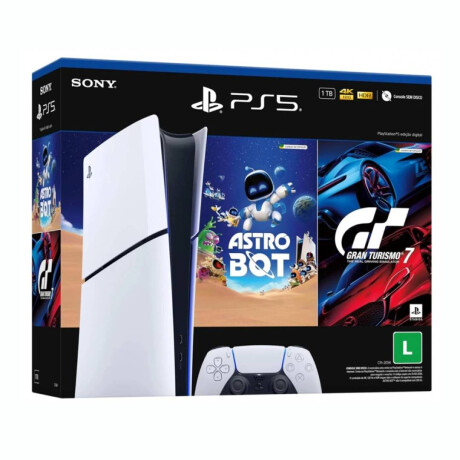 Consola PlayStation 5 Digital Slim 16gb 1tb Astro Bot + Gran Turismo 7 Blanco/Negro
