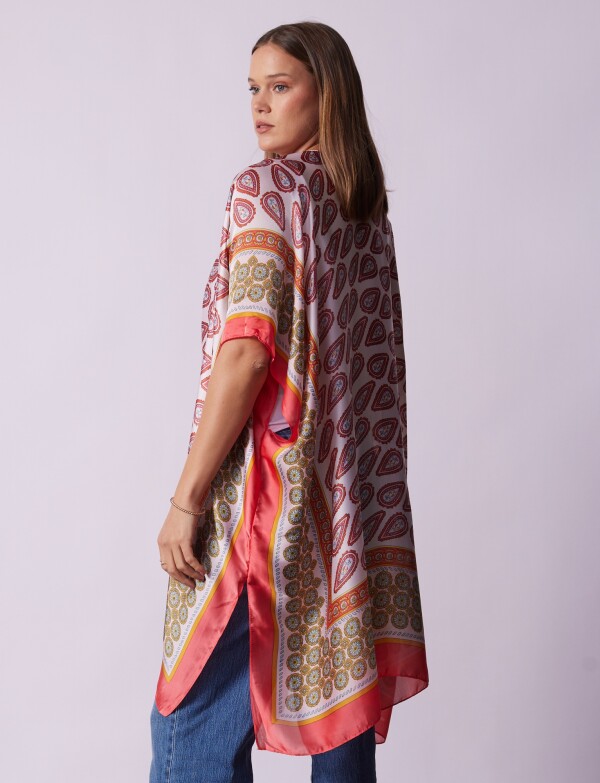 Kimono Arabescos CORAL/MULTI
