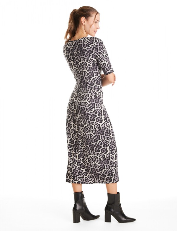 Vestido Animal Print NEGRO/MULTI