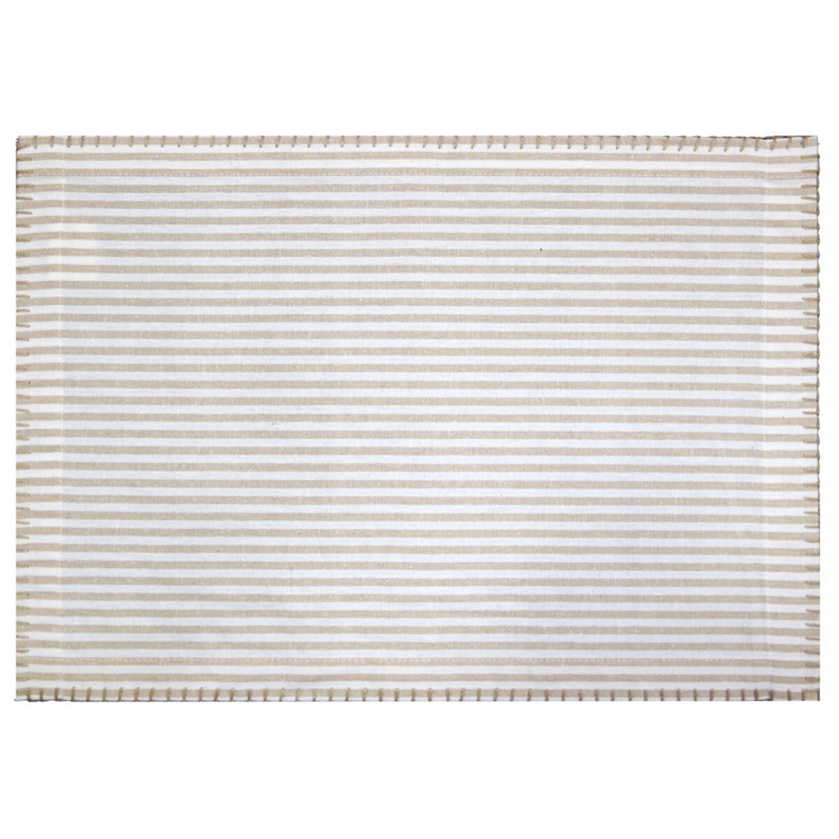 INDIVIDUAL ALGODÓN 35X45CM RAYAS BEIGE 
