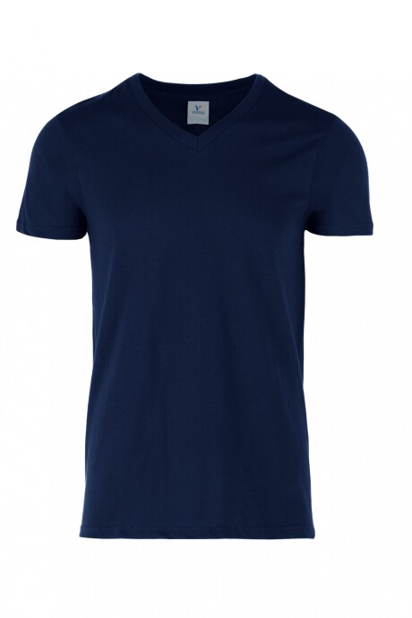 Camiseta escote en v Azul marino