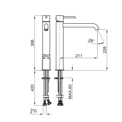 Griferia De Lavatorio Monocomando Negro Noken 000