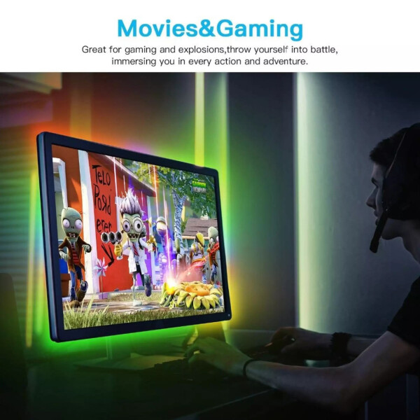 Cinta Tira Luces Led Rgb 5 Metros Ambilight Monitor Tv Y + Cinta Tira Luces Led Rgb 5 Metros Ambilight Monitor Tv Y +