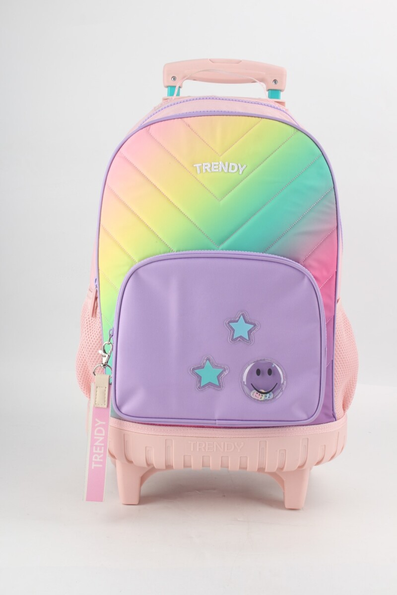 Mochila escolar amplia con ruedas combinada Mochila escolar amplia con ruedas combinada
