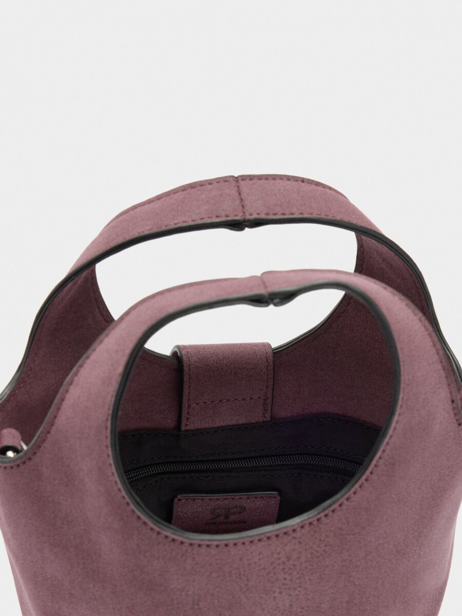 Bolso Bombonera Efecto Piel burdeos
