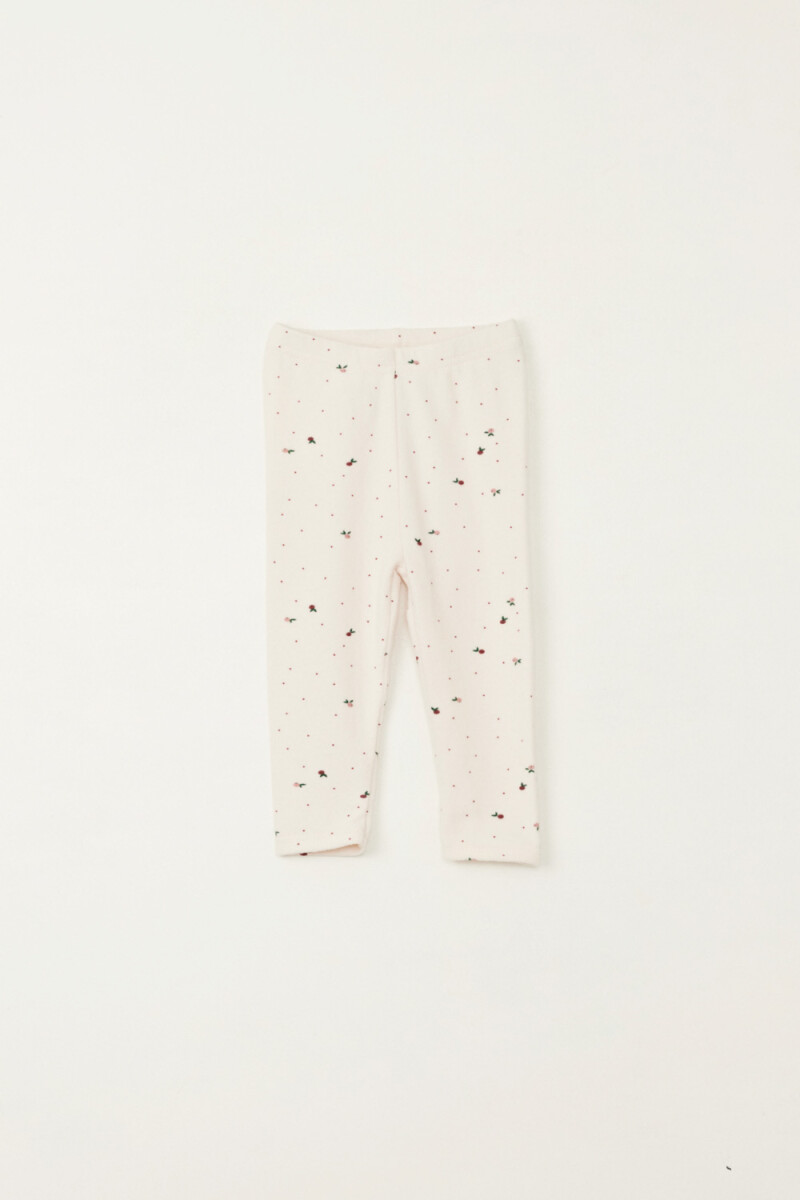 Set remera y pantalón lanilla Crudo
