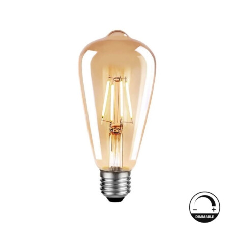Lámpara LED Filamento Ámbar PERA ST64 8W E27 Dimerizable 2200K Lámpara Filamento Pera LED ST64 8W Dimerizable