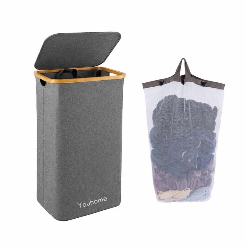 Cesto Canasto Bambu Ropa Sucia Con Tapa Bolsa Desmontable Cesto Canasto Bambu Ropa Sucia Con Tapa Bolsa Desmontable