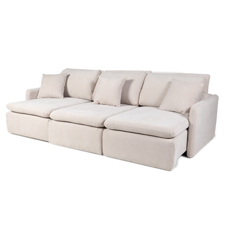 Sofá Modular Audax (Retráctil) - Tela Microfibra - 3 módulos FX4-10 (Beige)