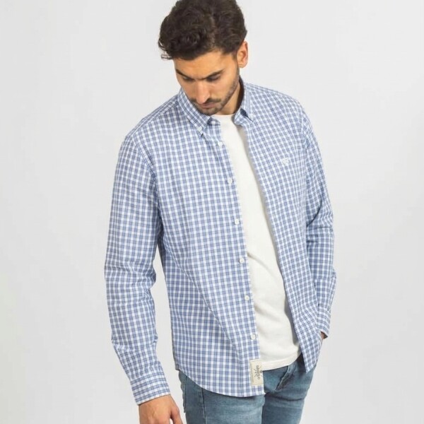 Camisa a Cuadros Celeste y Azul