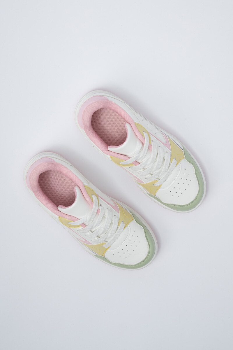 Zapatilla acordonada Multicolor Blanco