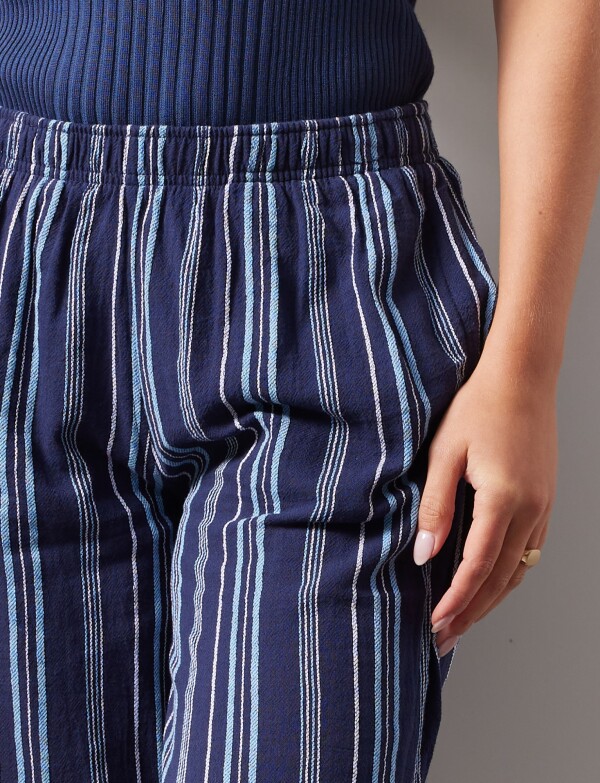 Pantalon Crop Det Btns AZUL/MULTI